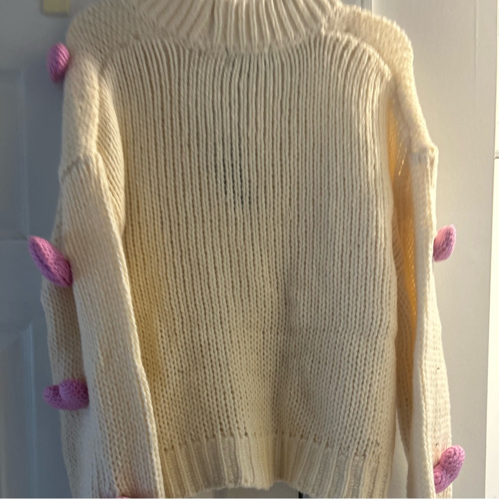 NWT ROFFE pink heart 🩷 appliqué cardigan sweater. - Picture 14 of 16